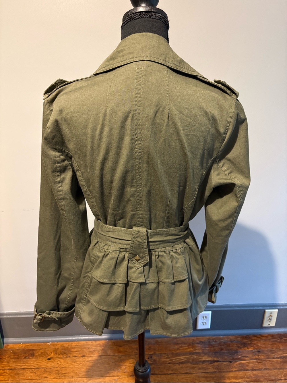 Miss Sixty Olive Green Double-Breasted Utility Jacket size M - Picture 3 of 10